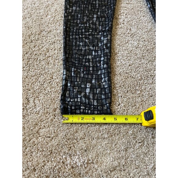 Torrid Leggings Size 1 Women's Black Shiny Sequin Animal Print Pull On Leggings - Picture 3 of 10
